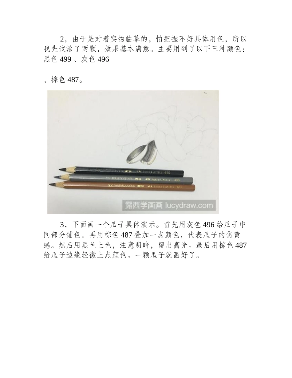 一把瓜子彩铅画教程彩铅画教程1_第2页