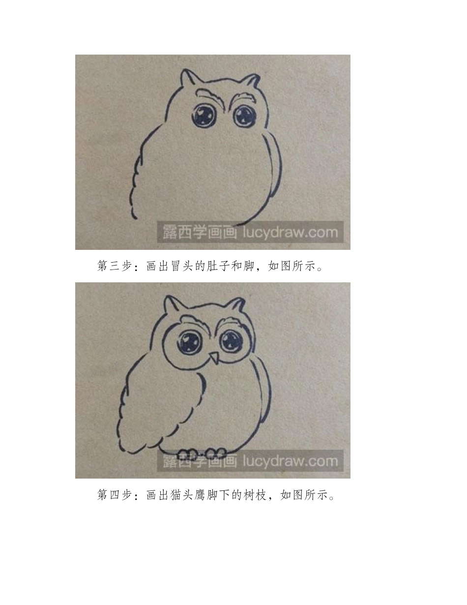 怎么画儿童画猫头鹰教程儿童画教程_第2页