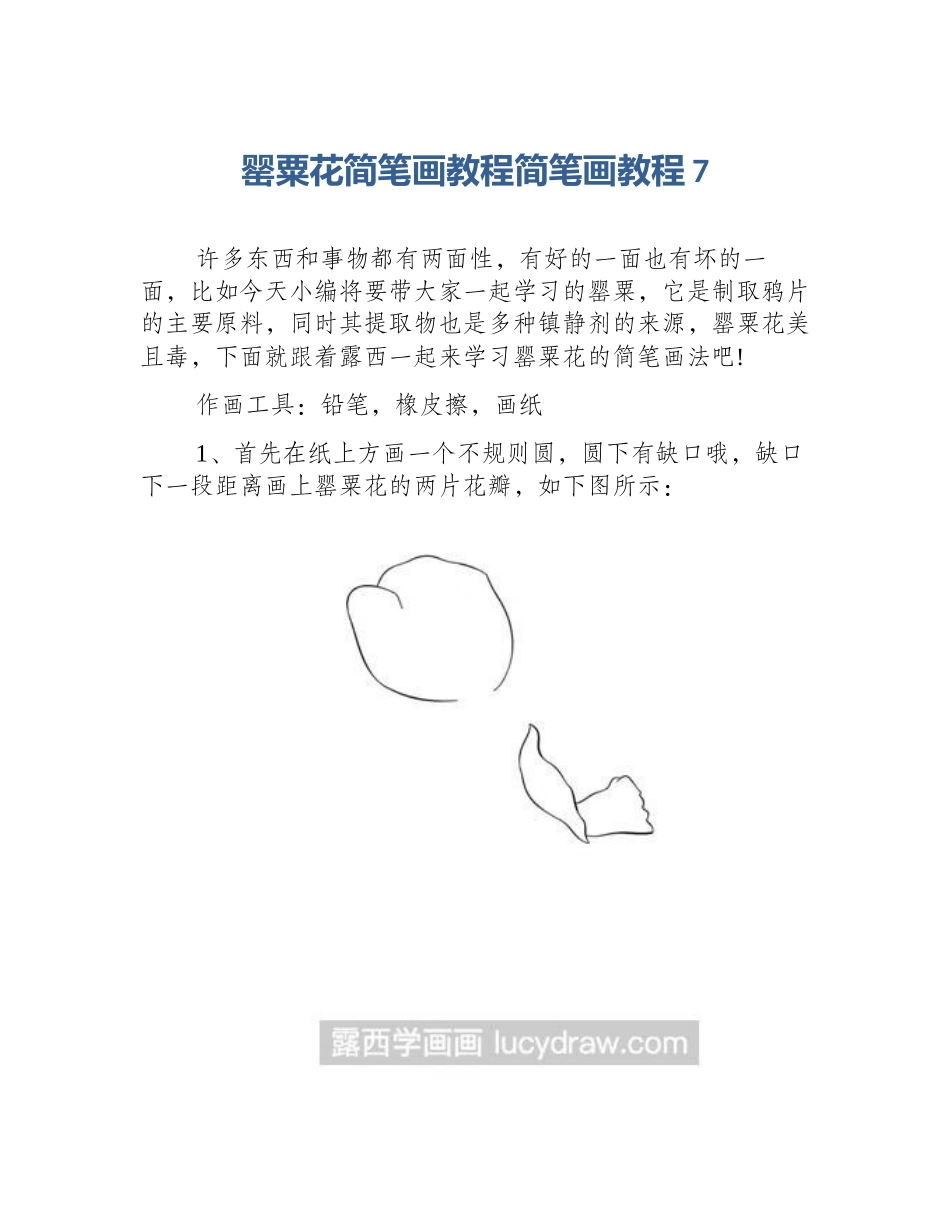 罂粟花简笔画教程简笔画教程7_第1页