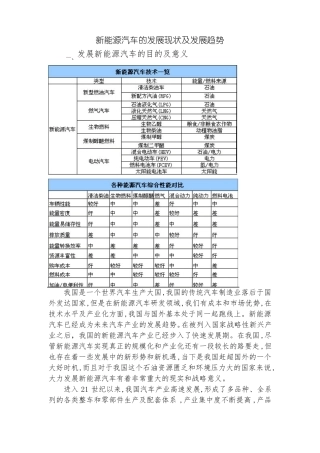 新能源汽车的发展现状及发展趋势