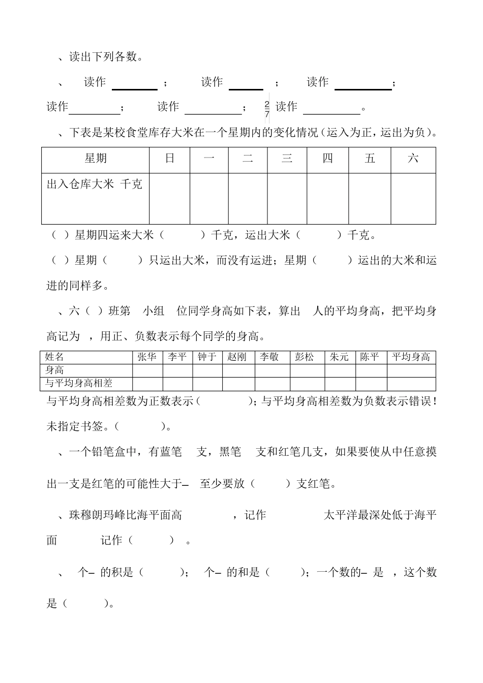 小学六年级数学易错题归纳 _第2页