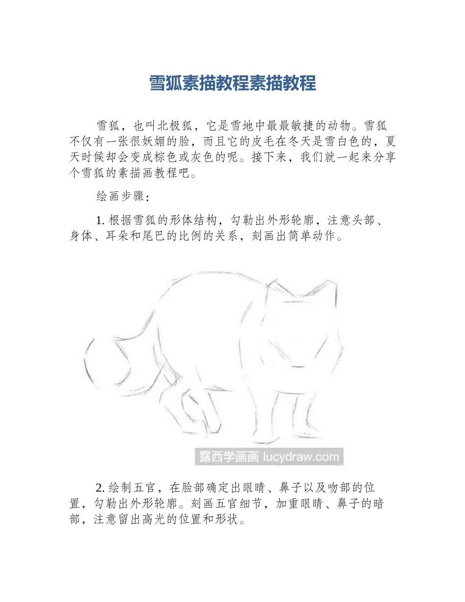 雪狐素描教程素描教程_第1页
