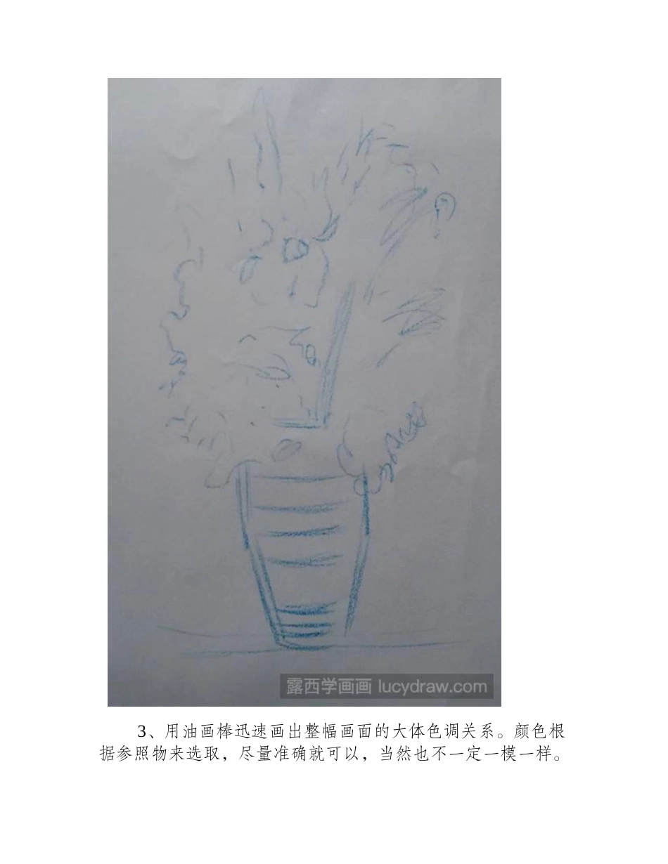 怎样用油画棒画花卉油画教程_第2页