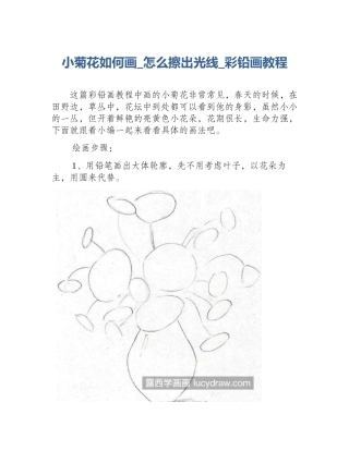小菊花如何画_怎么擦出光线_彩铅画教程