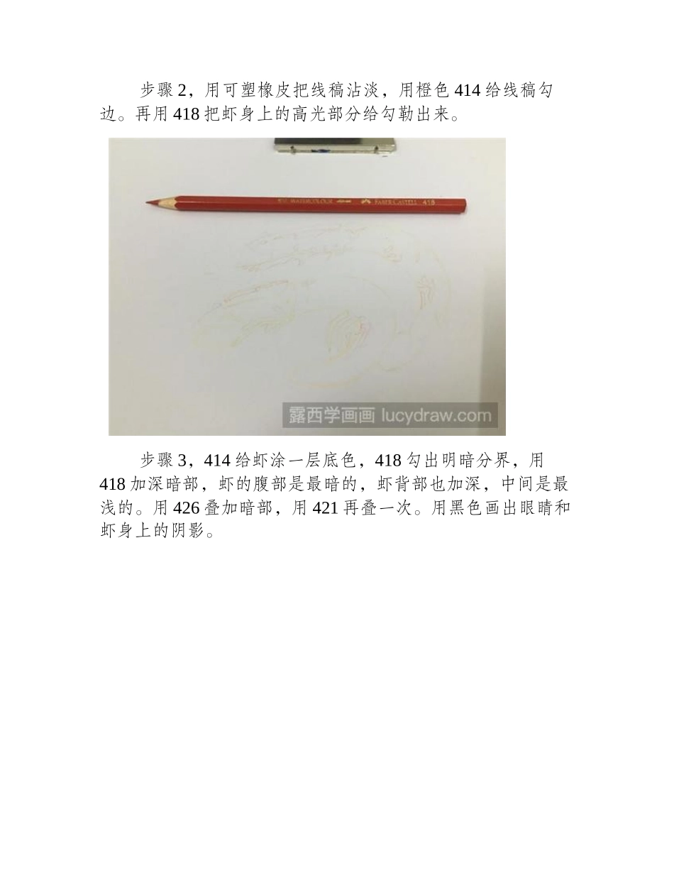 油焖大虾彩铅画教程彩铅画教程3_第2页