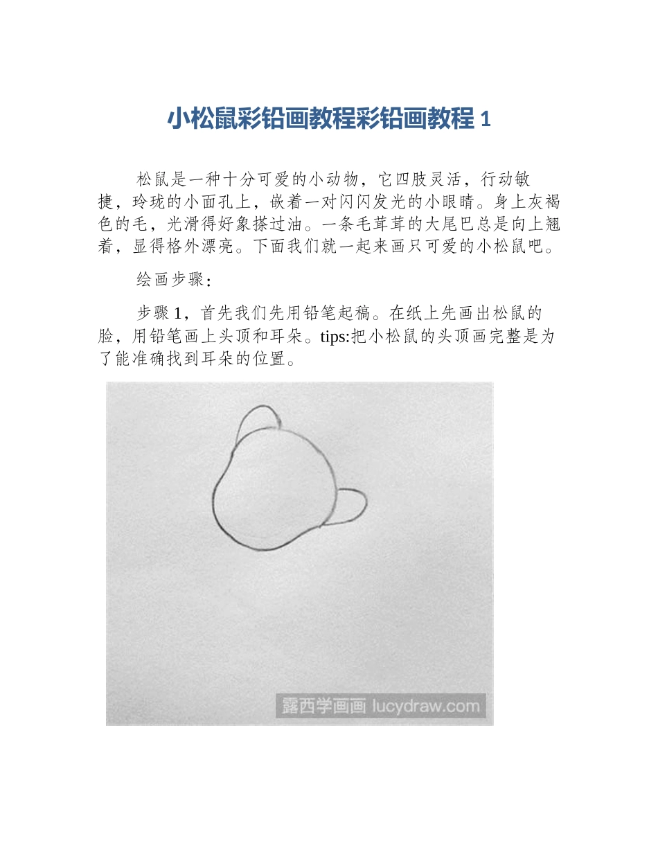 小松鼠彩铅画教程彩铅画教程1_第1页