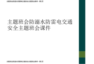主题班会防溺水防雷电交通安全主题班会课件