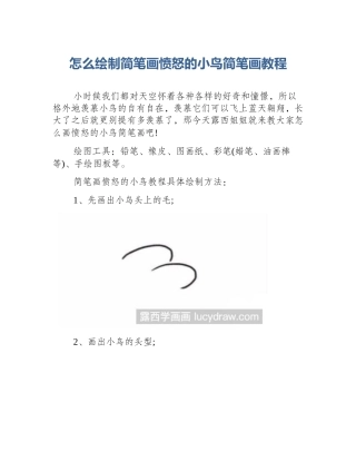 怎么绘制简笔画愤怒的小鸟简笔画教程