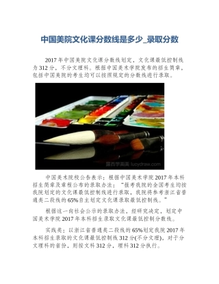 中国美院文化课分数线是多少_录取分数