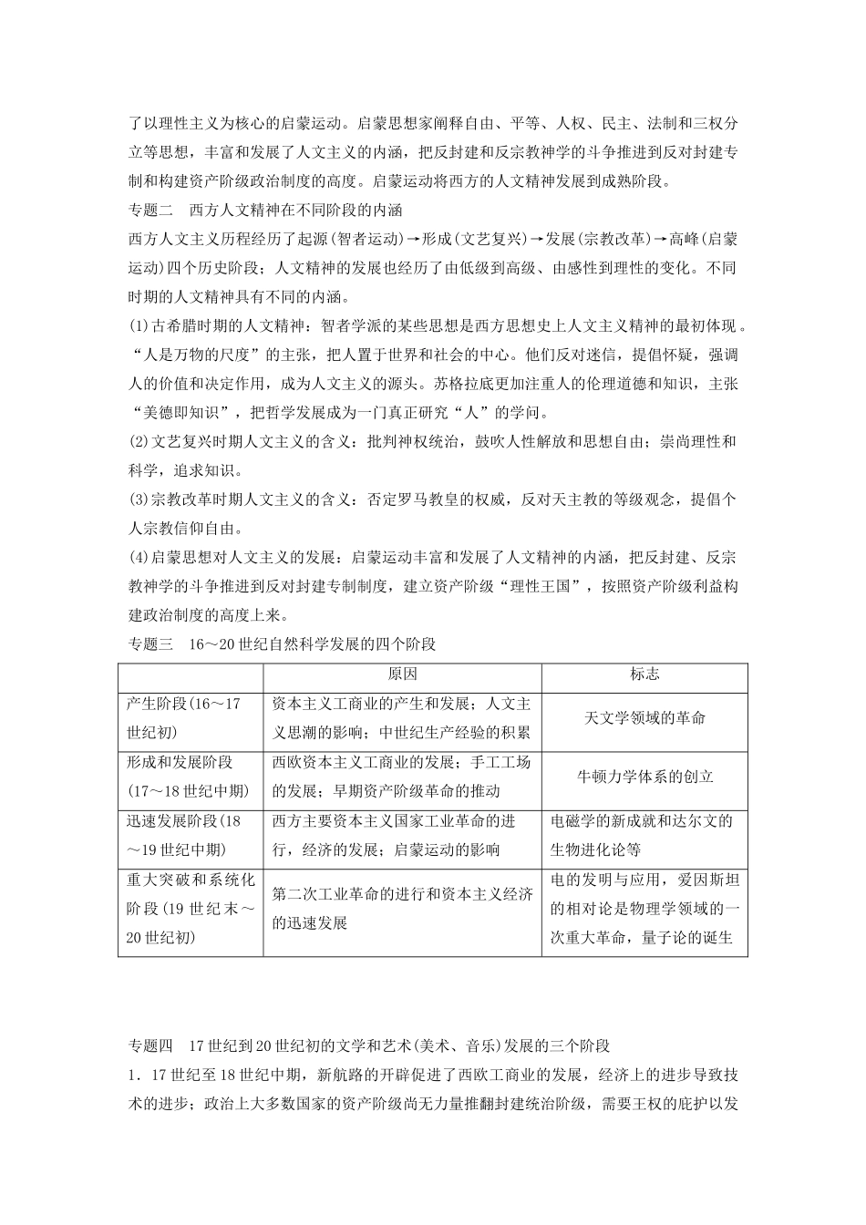 （鲁京津琼专用）版高考历史大一轮复习 第十四单元 西方的人文精神与科技文艺的发展单元综合提升教案（含解析）新人教版-新人教版高三全册历史教案_第2页