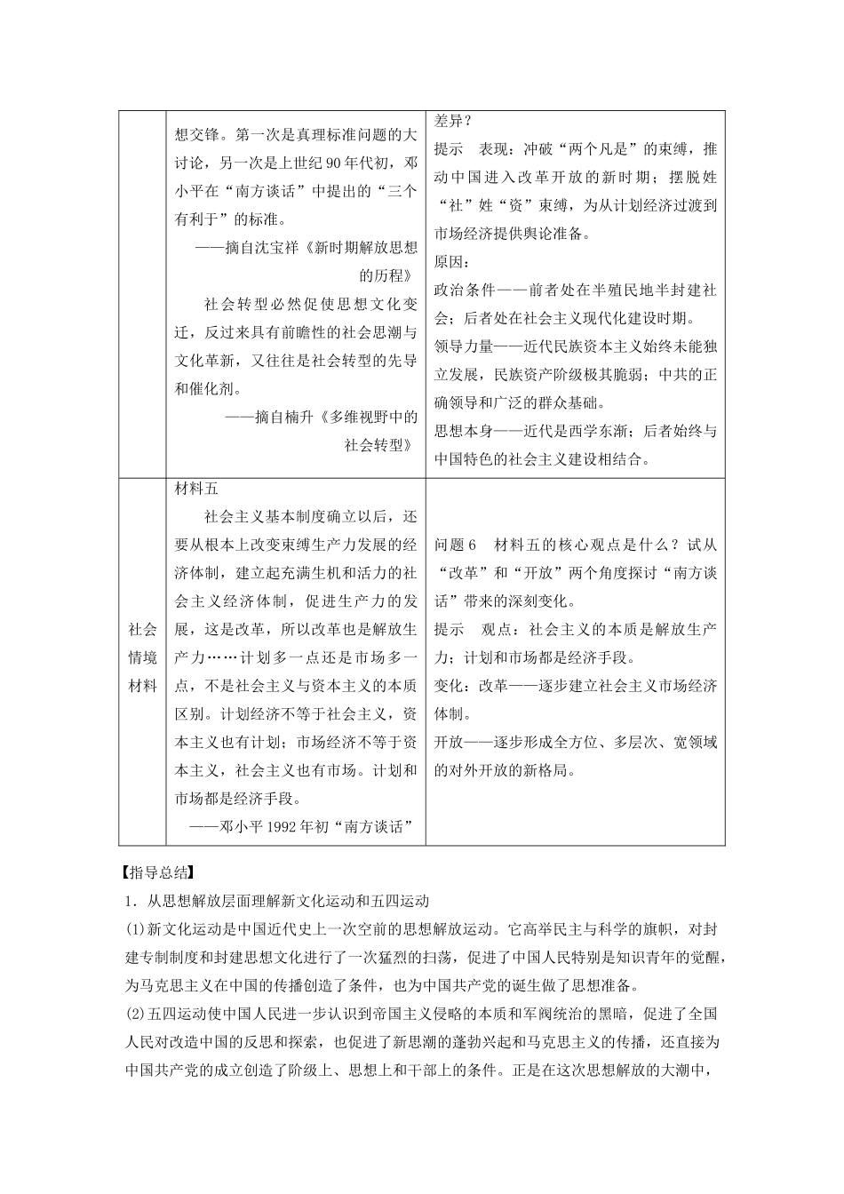 （鲁京津琼专用）版高考历史大一轮复习 第十三单元 近现代中国的思想与科技文化 活动主题7 讨论解放思想与社会发展的关系教案（含解析）新人教版-新人教版高三全册历史教案_第3页