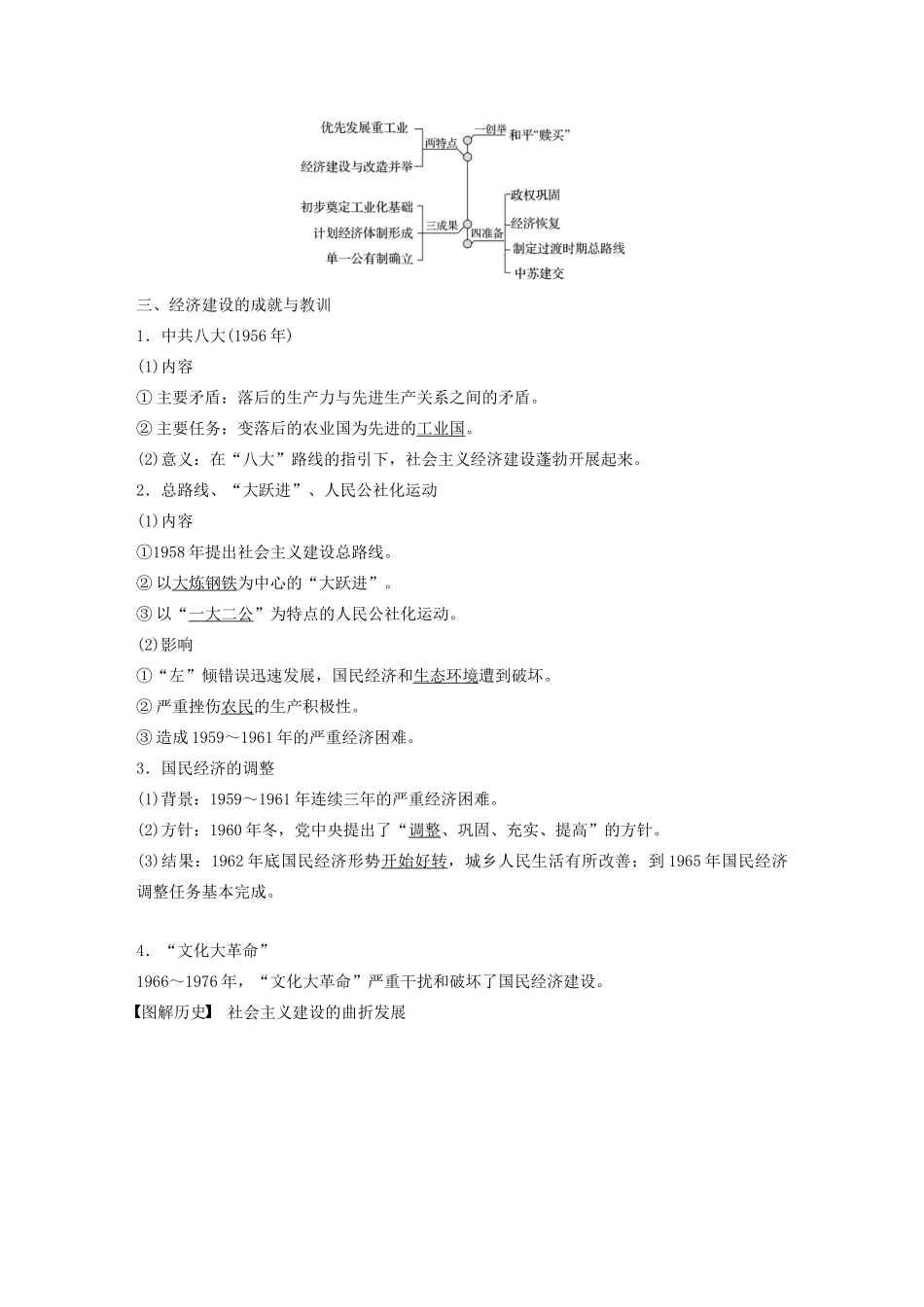 （鲁京津琼专用）版高考历史大一轮复习 第八单元 中国特色社会主义建设的道路与社会生活的变迁 第21讲 20世纪50～70年代中国的经济建设探索教案（含解析）新人教版-新人教版高三全册历史教案_第3页