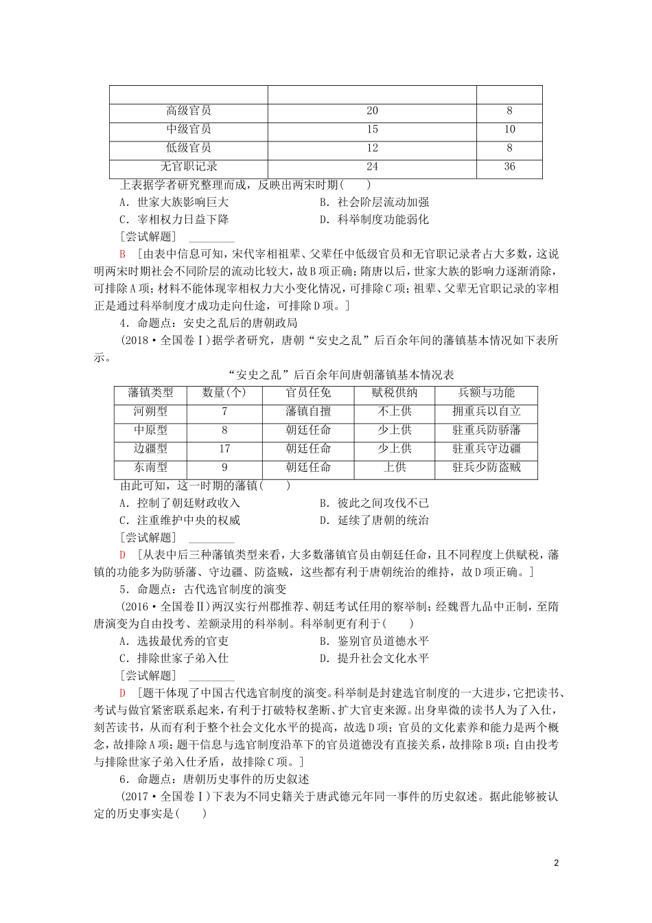 （通史版）高考历史二轮复习 第1部分 第1篇 中国古代史 第3讲 隋唐宋元时期——中国古代文明的成熟与繁荣教师用书-人教版高三全册历史教案_第2页