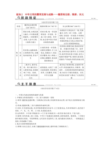 （通史版）高考历史二轮复习 板块2 中华文明的繁荣发展与成熟——魏晋南北朝、隋唐、宋元教案-人教版高三全册历史教案