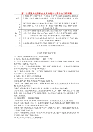 （通史版）高考历史二轮复习 板块10 现代化模式的探索教案-人教版高三全册历史教案