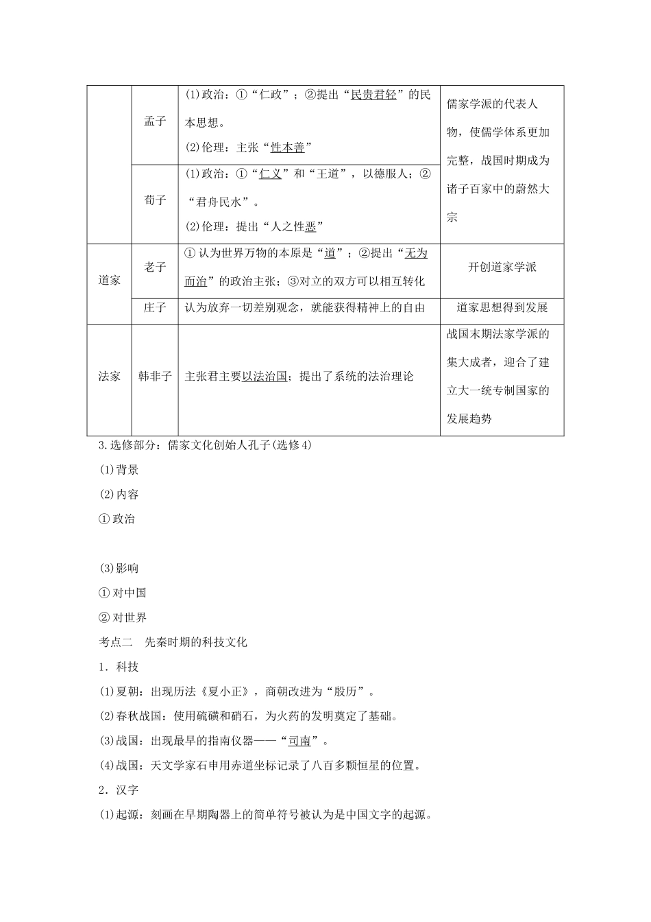 （通史版）版高考历史大一轮复习 阶段一 古代中华文明的起源与奠基——先秦 课时3 先秦时期的思想文化教案（含解析）新人教版-新人教版高三全册历史教案_第2页
