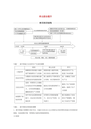 （通史版）版高考历史大一轮复习 第十单元 中国现代化建设道路的新探索单元综合提升教案（含解析）新人教版-新人教版高三全册历史教案