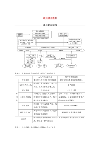 （通史版）版高考历史大一轮复习 第9单元 社会主义建设在探索中曲折发展单元综合提升教案（含解析）人民版-人民版高三全册历史教案