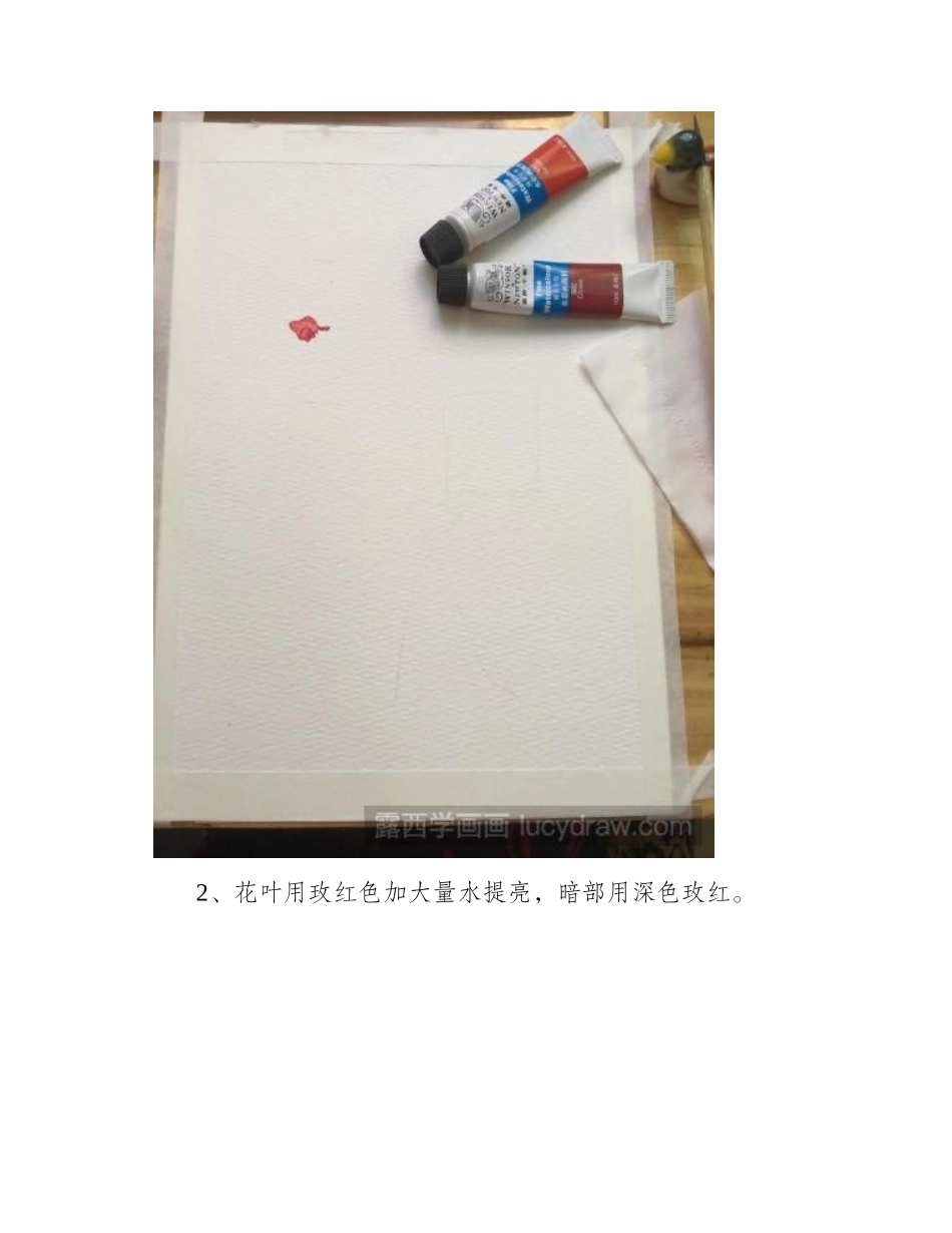教你画牡丹花水彩画水彩画教程1_第2页