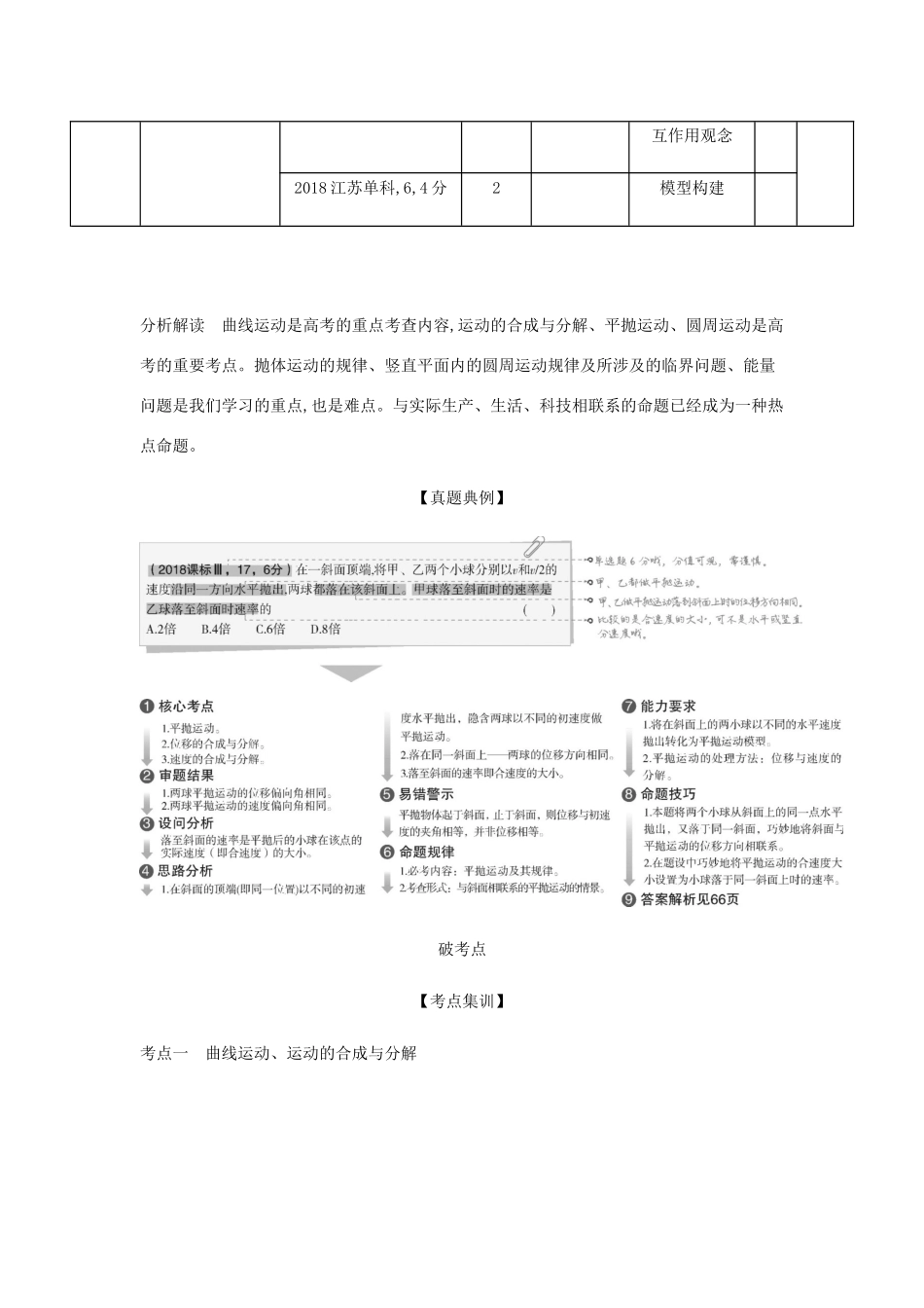 （课标版 A版）物理总复习 专题四 曲线运动教师用书-人教版高三全册物理教案_第2页