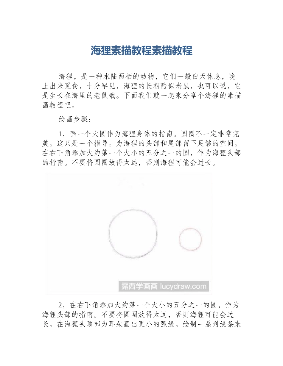 海狸素描教程素描教程_第1页