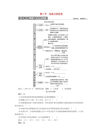 （浙江选考）版高考物理一轮复习 第六章 静电场 第1节 电场力的性质教案-人教版高三全册物理教案
