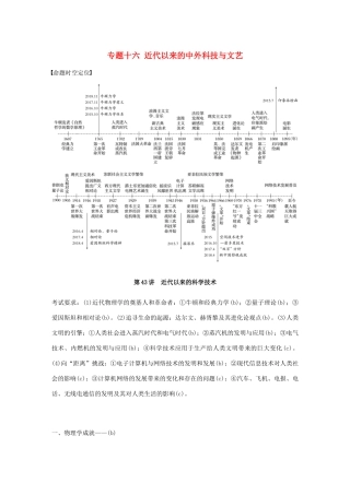 （浙江选考）版高考历史大一轮复习 专题十六 近代以来的中外科技与文艺 第43讲 近代以来的科学技术教案（含解析）人民版-人民版高三全册历史教案
