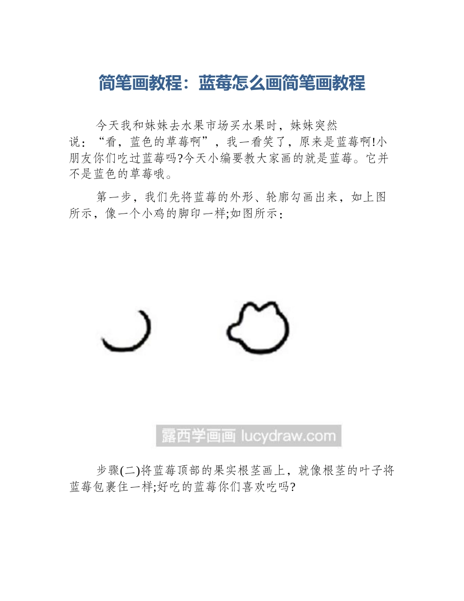简笔画教程：蓝莓怎么画简笔画教程_第1页