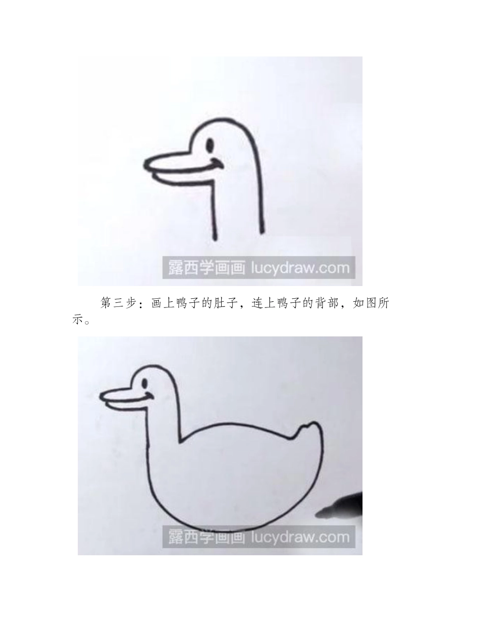 简笔画教程：教你画一只鸭子简笔画教程_第2页
