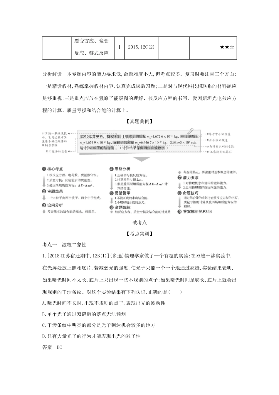 （江苏版 A版）物理总复习 专题十六 波粒二象性 原子物理教师用书-江苏版高三全册物理教案_第2页