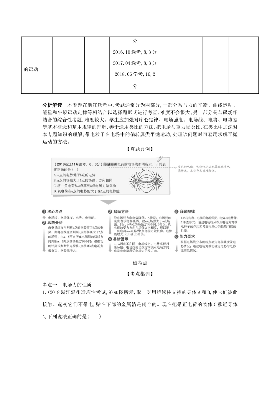 （浙江版 A版）物理总复习 专题七 静电场教师用书-浙江版高三全册物理教案_第2页