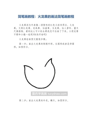 简笔画教程：火龙果的画法简笔画教程