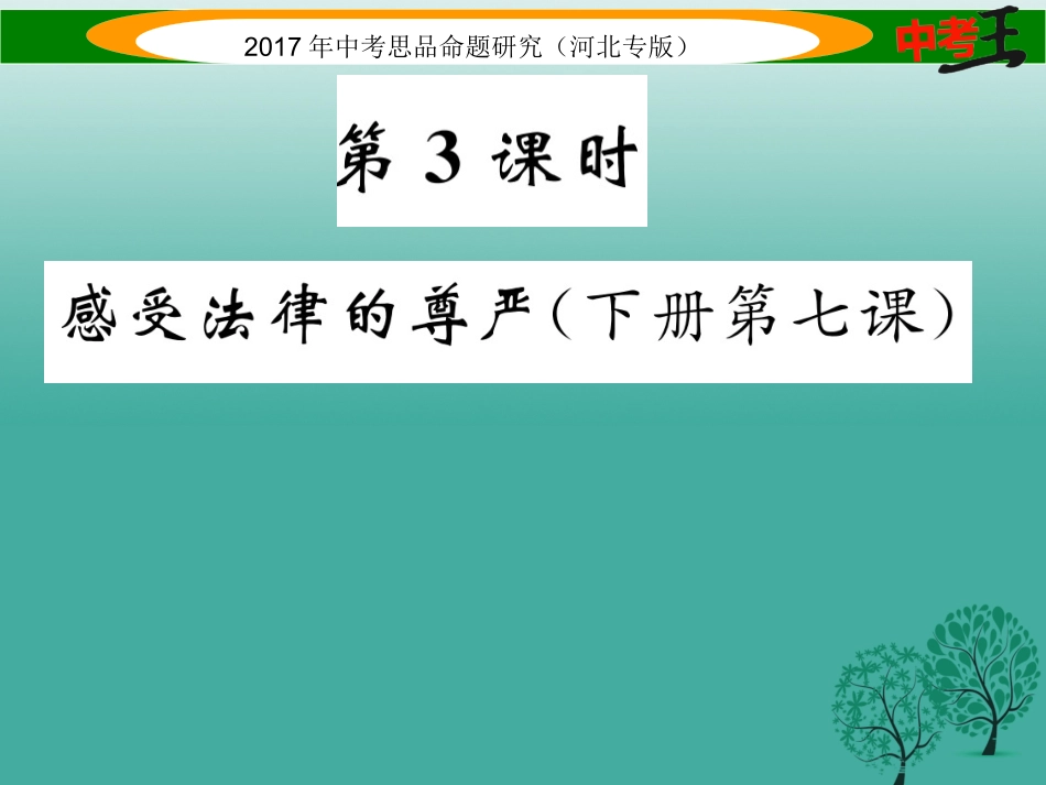 （河北专版）中考政治总复习 考点梳理 第3课时 感受法律的尊严（八下 第七课）-人教版初中九年级全册政治_第1页