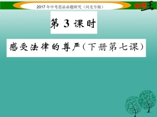 （河北专版）中考政治总复习 考点梳理 第3课时 感受法律的尊严（八下 第七课）-人教版初中九年级全册政治