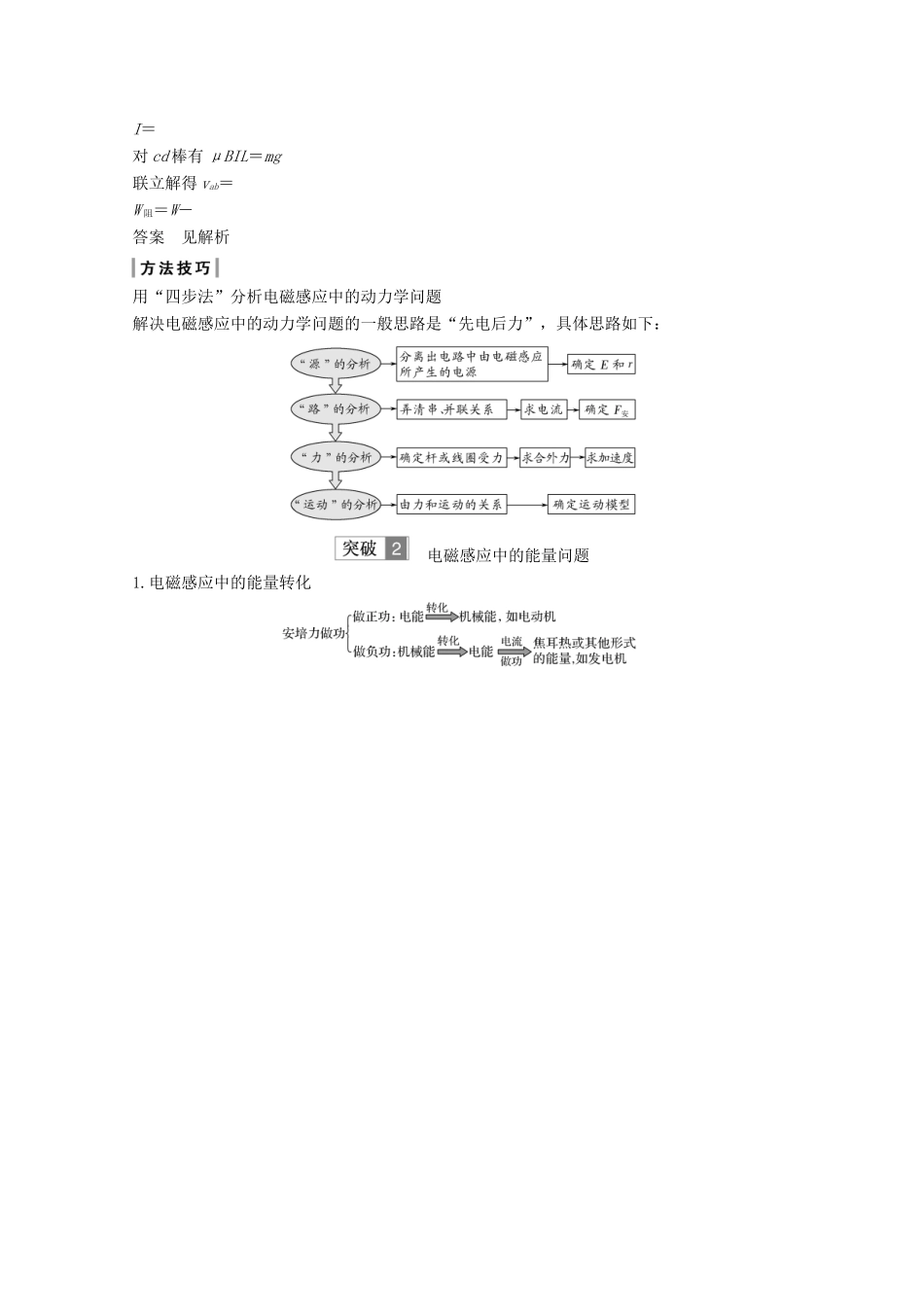 （江苏专用）高考物理总复习 第九章 电磁感应 专题突破2 电磁感应中的动力学和能量问题教案（选修3-2）-人教版高三选修3-2物理教案_第2页