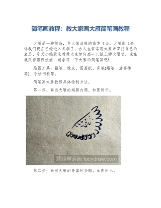 简笔画教程：教大家画大雁简笔画教程