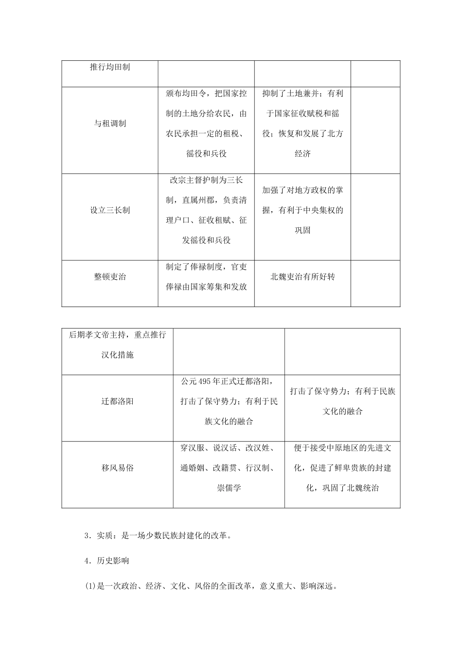 （江苏专版）高考历史总复习 第47讲 北魏孝文帝改革教程讲义（选修一 历史上重大改革的回眸）-人教版高三选修历史教案_第2页