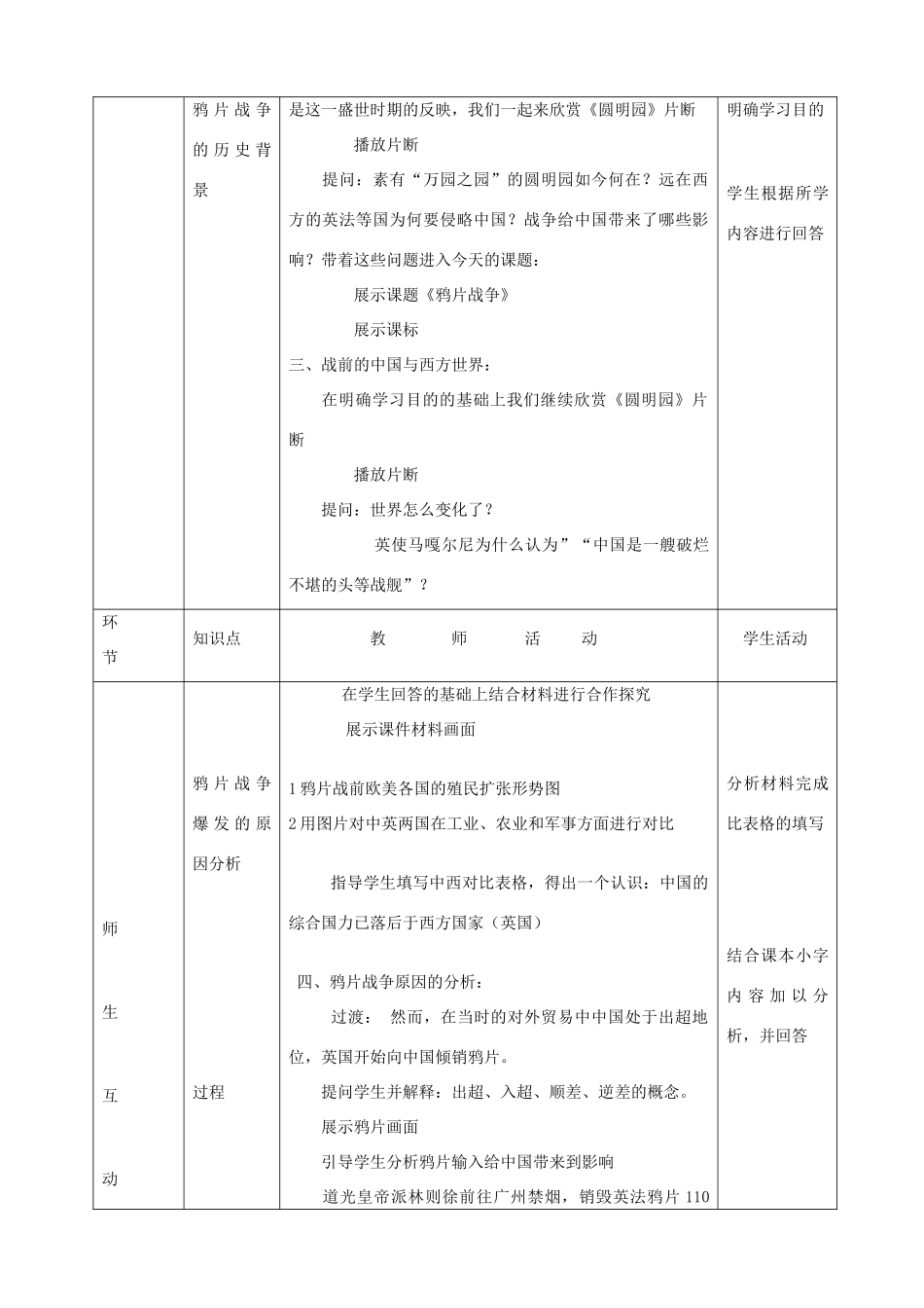 （水滴系列）高中历史 第12课 鸦片战争教案 岳麓版必修1_第2页