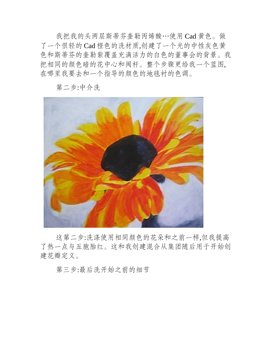 简单的丙烯画太阳花步骤图片详解丙烯画教程_第2页