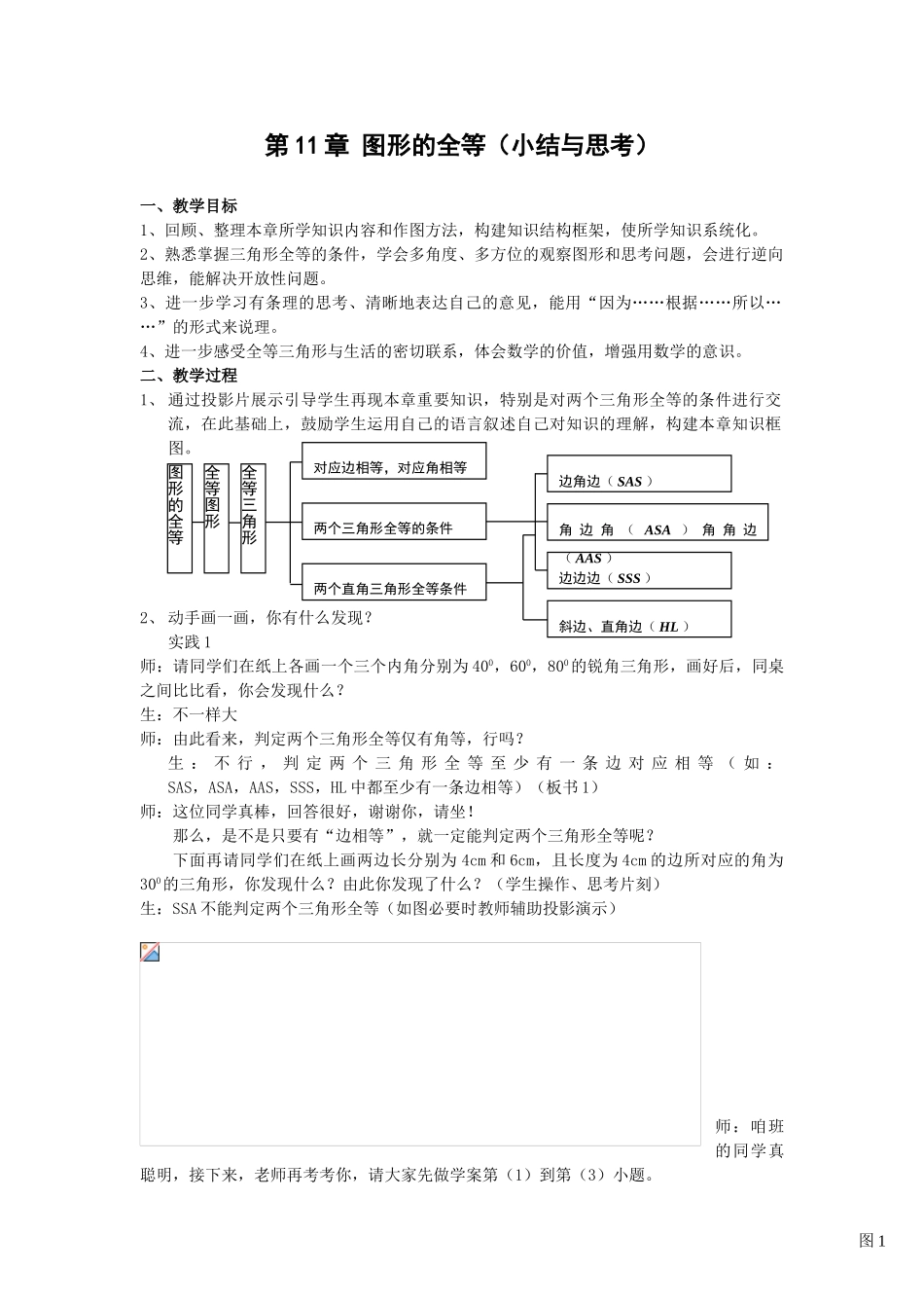 第11章 图形的全等 小结与思考 _第1页
