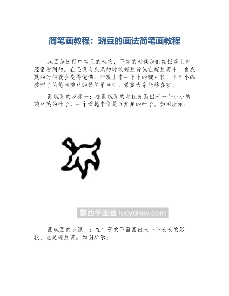 简笔画教程：豌豆的画法简笔画教程_第1页