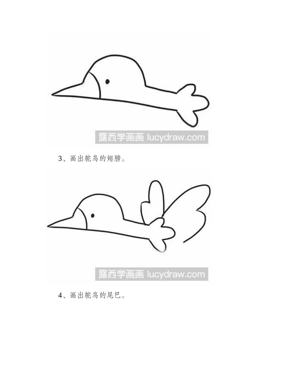 简笔画教程：怎么画鸵鸟简笔画教程_第2页