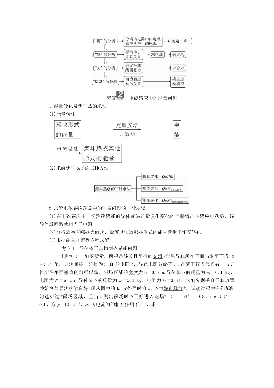 （新课标）高考物理一轮复习 第九章 电磁感应 专题十二 电磁感应中的动力学和能量综合问题教案-人教版高三全册物理教案_第3页