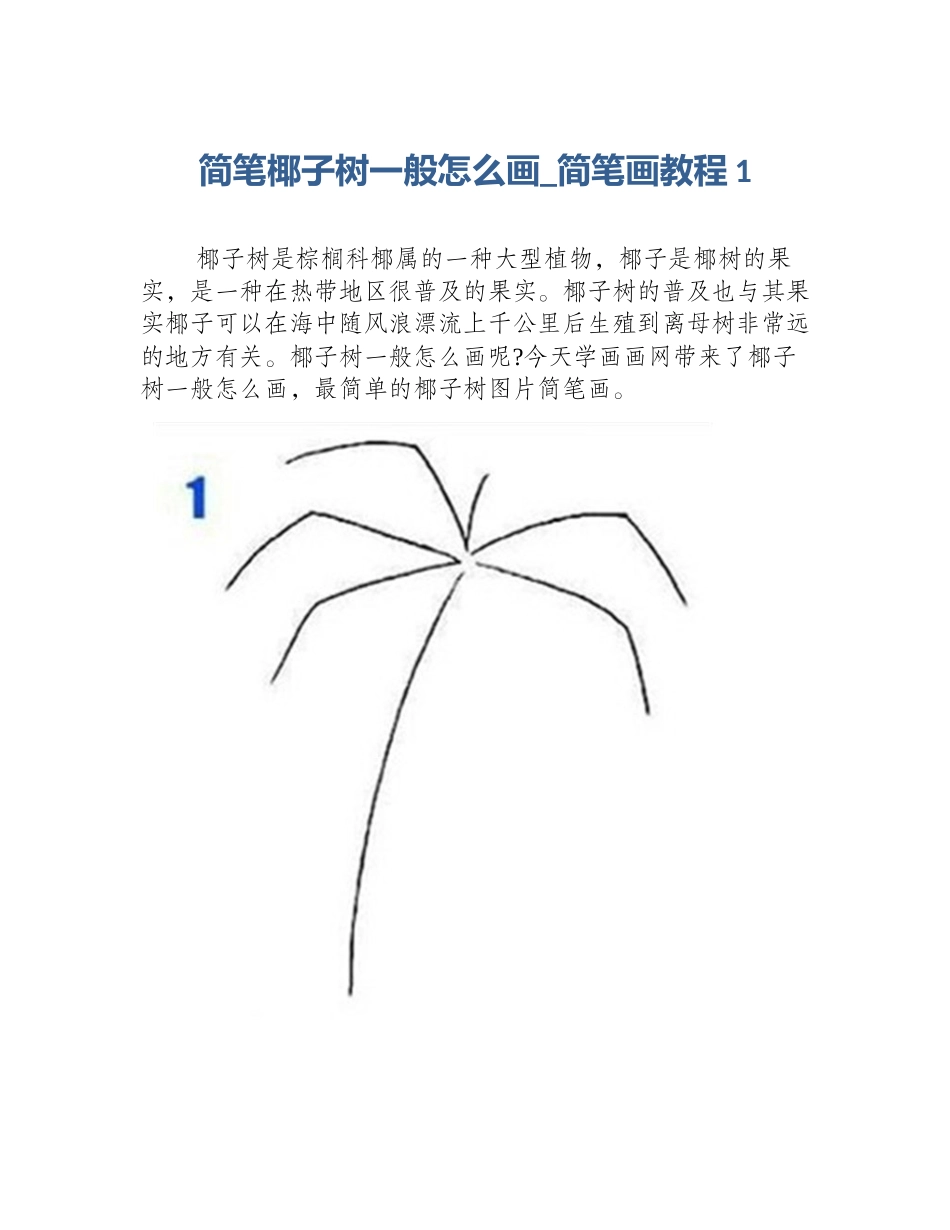 简笔椰子树一般怎么画_简笔画教程1_第1页