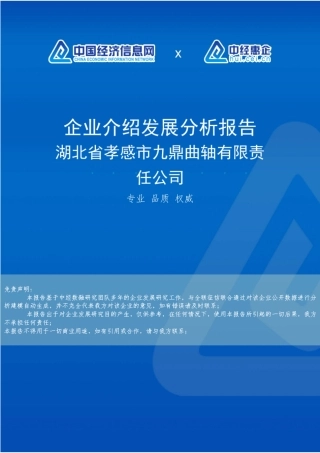 湖北省孝感市九鼎曲轴有限责任公司介绍企业发展分析报告 