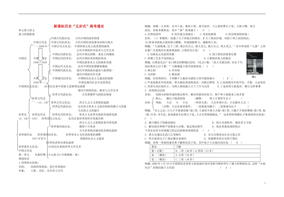（新课标）高考历史 “五步式”通史讲义-人教版高三全册历史教案_第1页