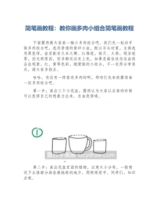 简笔画教程：教你画多肉小组合简笔画教程