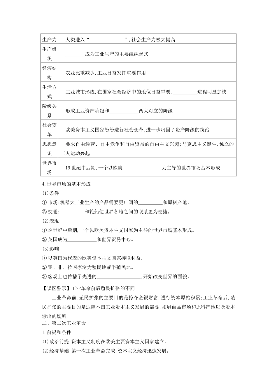 （全品复习方案）高考历史一轮复习 第8单元 资本主义世界市场的形成和发展 第26讲 两次工业革命与世界市场的最终形成教案（含解析）新人教版-新人教版高三全册历史教案_第2页