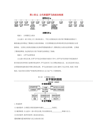 （全品复习方案）高考历史一轮复习 第2单元 古代希腊罗马的政治制度 第5讲 古希腊民主政治教案（含解析）新人教版-新人教版高三全册历史教案
