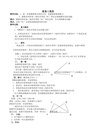 北师大版九年级数学直角三角形(2)